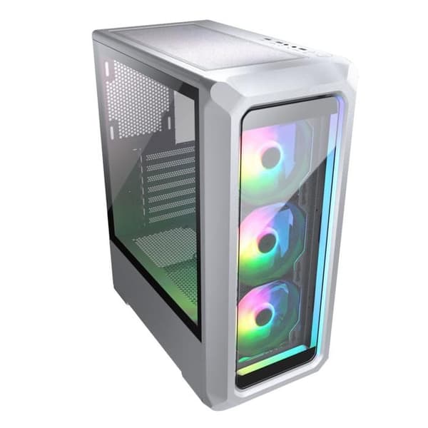 Spelarbetslåda - Cougar Gaming - ARCHON 2 RGB VIT - Inkluderar 3 ARGB-fläktar - Kristallklart härdat glas