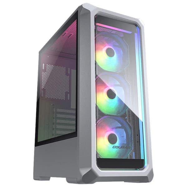 Spelarbetslåda - Cougar Gaming - ARCHON 2 RGB VIT - Inkluderar 3 ARGB-fläktar - Kristallklart härdat glas Vit
