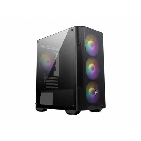 MSI MAG FORGE M100A PC Chassi - Mikro Turret - Svart, Transparent - 3x 120 mm fram, 1x 120 mm bak