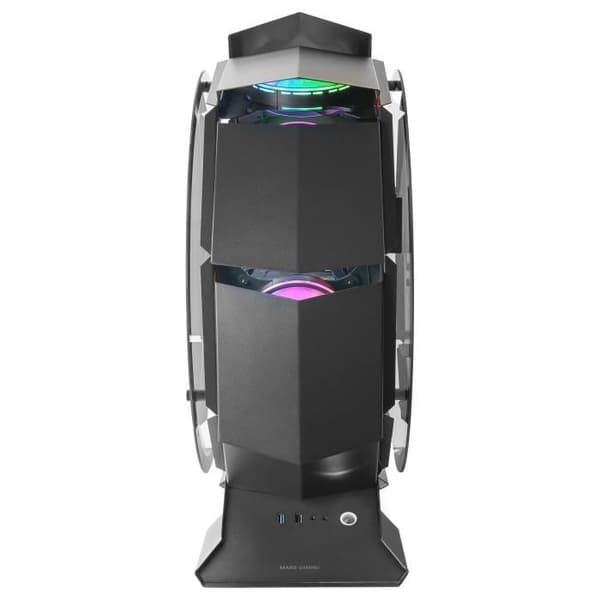 Mars Gaming MCORB Svart, Micro-ATX XL Gaming PC-fodral, anpassad cirkulär design, härdat dubbelglas