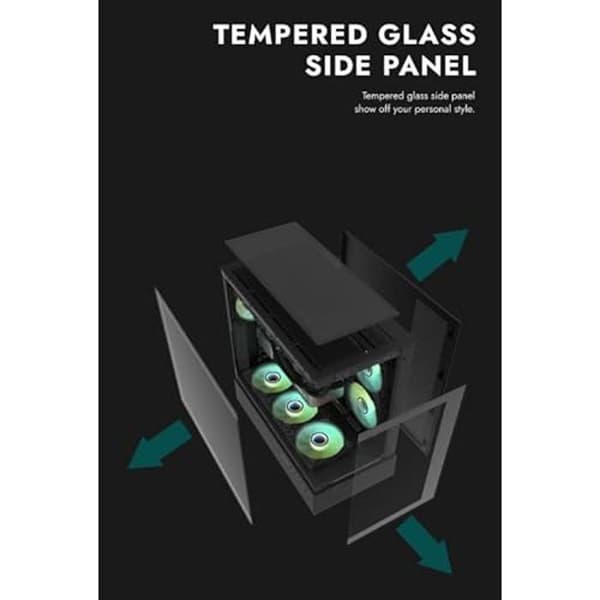 Mellanhögh datorlåda - AIGO - DPX90 - Härdat Glas - 3 ARGB-fläktar - USB Typ-C