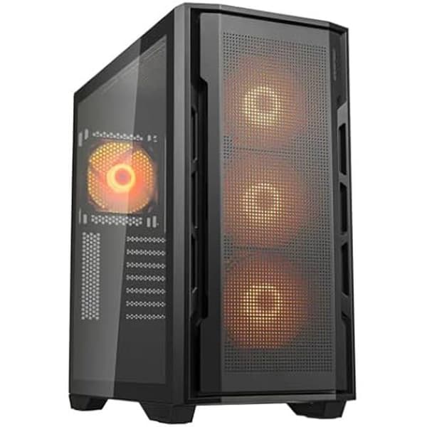 Mid Tower Chassi - COUGAR - Uniface RGB - Svart - 4 ARGB-fläktar - Optimal kylning Svart
