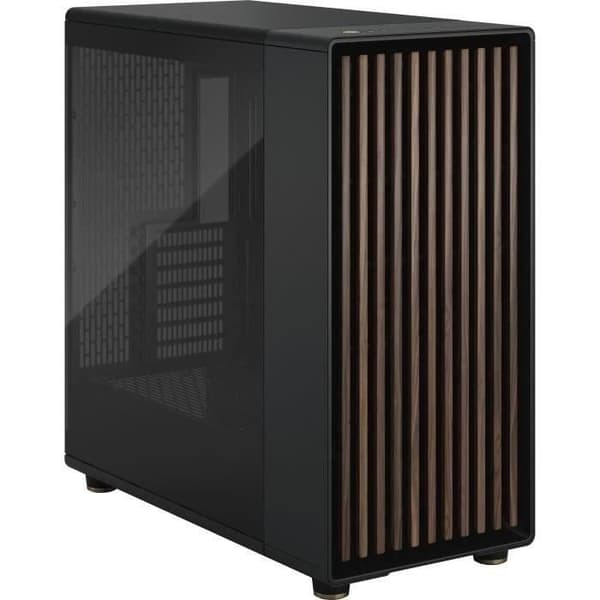 PC-fodral - FRACTAL DESIGN - North XL Charcoal Black TG Dark - FD-C-NOR1X-02 - E-ATX - Elegant design av trä och legeringar Svart, Kol
