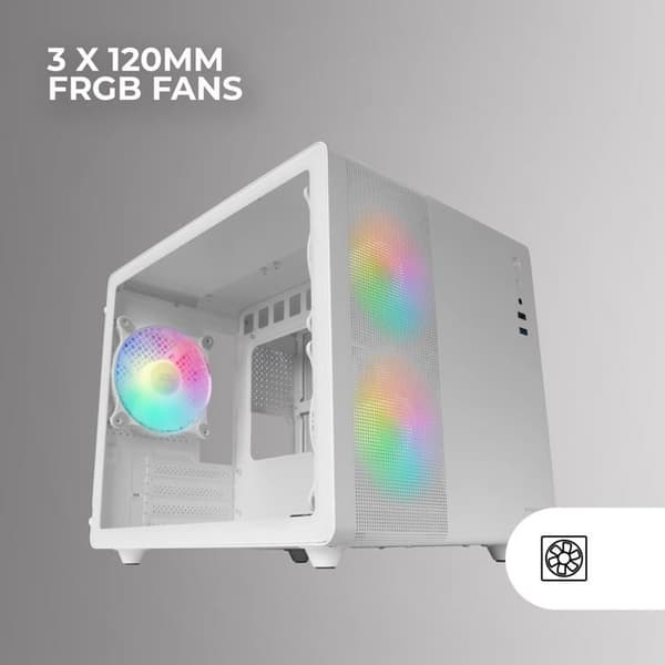 Gamingchassi - MARS GAMING - MC-400 - Kompakt Micro-ATX - Tempererat Glaspanel - 3 FRGB 120mm Fläktar