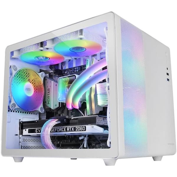 Gamingchassi - MARS GAMING - MC-400 - Kompakt Micro-ATX - Tempererat Glaspanel - 3 FRGB 120mm Fläktar Vit