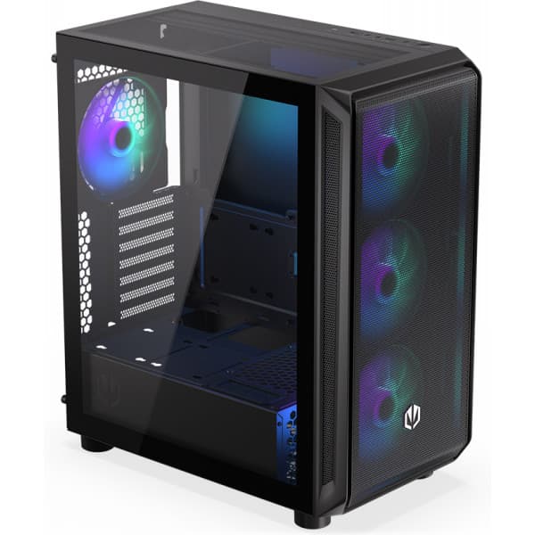 Endorfy Arx 500 ARGB Mid Tower ATX-chassi med fönster, svart