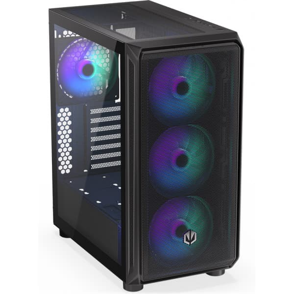 Endorfy Arx 500 ARGB Mid Tower ATX-chassi med fönster, svart