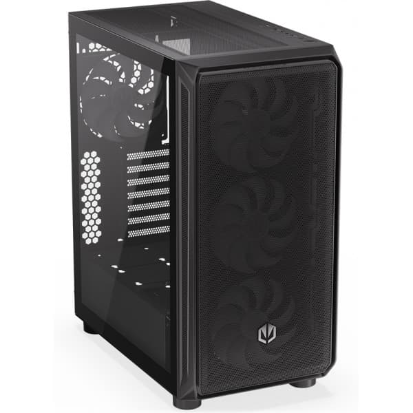 Endorfy Arx 500 ARGB Mid Tower ATX-chassi med fönster, svart