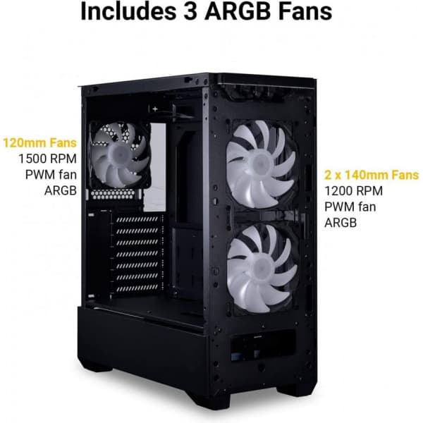 Lian Li LANCOOL 205 MESH C ATX-chassi med fönster, svart