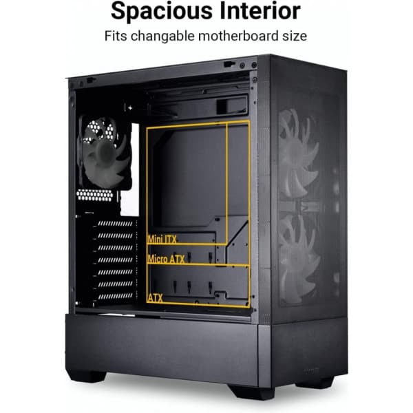 Lian Li LANCOOL 205 MESH C ATX-chassi med fönster, svart