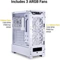 Miniatyrbild 5 av 7: Lian Li LANCOOL 205 MESH C ATX-chassi med fönster, vitt