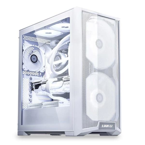Lian Li LANCOOL 215 vitt spelfodral - Midi-torn - 2 förinstallerade LED-fläktar - E-ATX
