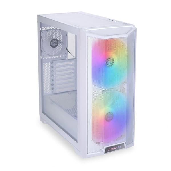 Lian Li LANCOOL 215 vitt spelfodral - Midi-torn - 2 förinstallerade LED-fläktar - E-ATX Vit