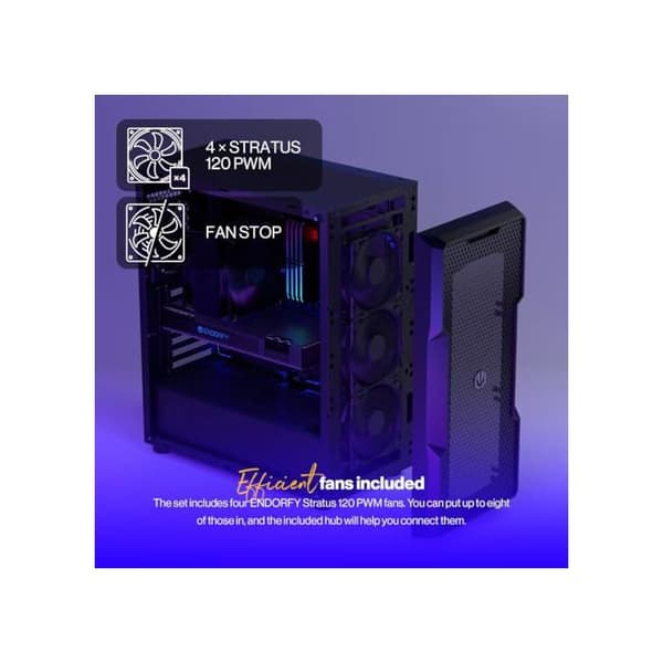 Fodral - ENDORFY - Regnum 400 Air - ATX, microATX, ITX - Multiradiatorer - Ventilerad framsida