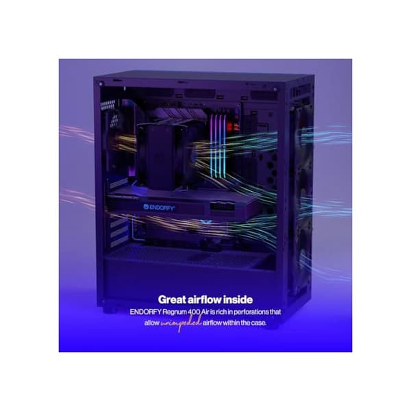 Fodral - ENDORFY - Regnum 400 Air - ATX, microATX, ITX - Multiradiatorer - Ventilerad framsida