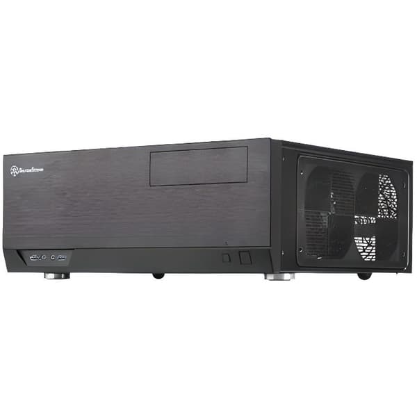 SILVERSTONE SST-GD09B HTPC ATX PC-fodral - Hög tyst luftflödesprestanda - Svart Svart