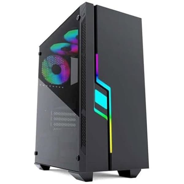 ATX-chassi - GEMBIRD - Fornax 2000 - RGB LED-belysning - Svart - Semitorn