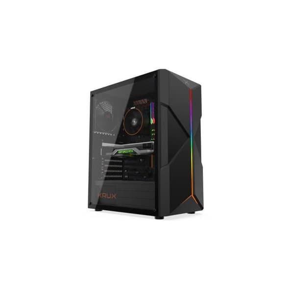 KRUX ASTRAL Svart PC-fodral - ATX, micro ATX, Mini-ITX - 3 interna fack - 7 expansionsfack Svart