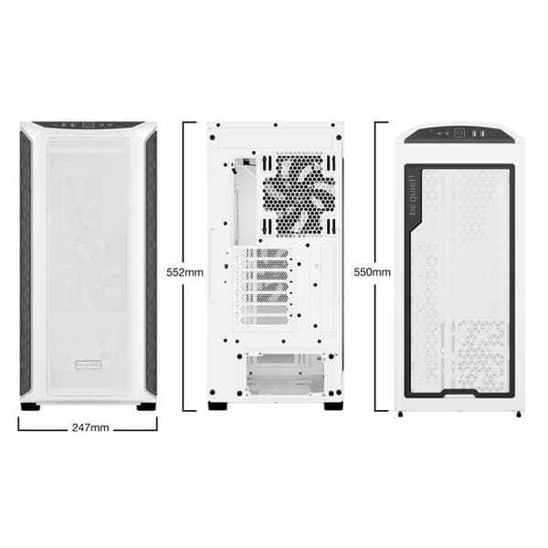Mellanliggande chassi - be quiet! - Shadow Base 800 DX - Vit - Elegant design - Optimerad kylning