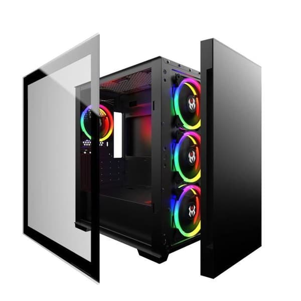 MRED Mercury RGB M-ATX Black Gaming PC-fodral