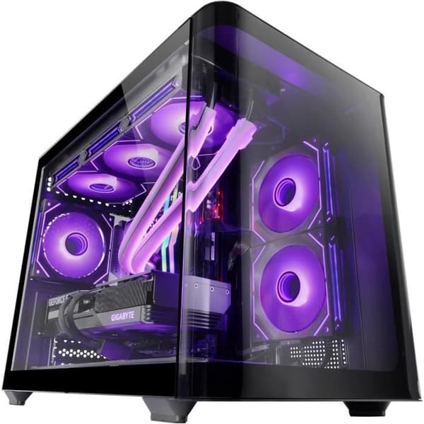 Gamingchassi Micro-ATX - MARS GAMING - MC-FUSIONM - Böjd Glas - Vattenkylning - Dubbel Kammare
