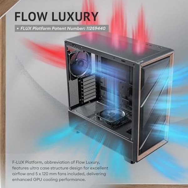 PC-chassi - ANTEC - Flux SE - Ljudisolering - 5 PWM-fläktar - Kylare upp till 420 mm
