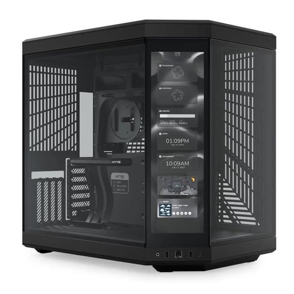 PC-chassi - HYTE - Y70 Touch - Pekskärm 14,1" - 4 expansionsfack - Optimal kylning Svart