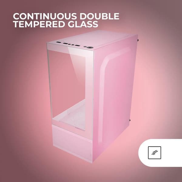 PC-chassi Micro-ATX - Mars Gaming - MC-SE - Härdat Glas - AirTech Mesh-teknologi - Rosa