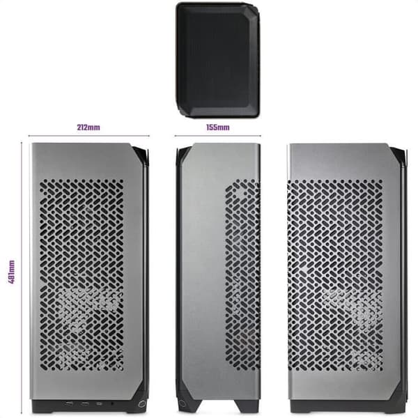 PC-fodral - COOLER MASTER - NCORE 100 MAX, SFF, Grå, 850W, ATX, 120 mm fläktar, 2,5" SSD