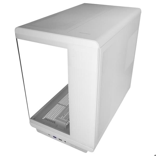Mars Gaming MC-REV, Spelchassi, Dubbel Härdat Glas, 3 Omvända ARGB-fläktar, Vertikal GPU, 360mm Kylning, Vit