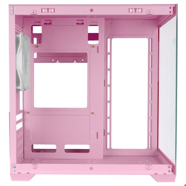 Mars Gaming MC-VIEW2, MicroATX-chassi, Dubbel Härdat Glas, 1x FRGB 120mm Fläkt, 240mm Kylning, Dubbel Kammare, Rosa