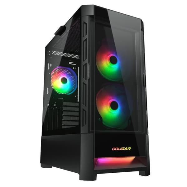Gaming PC-fodral - Cougar Gaming - DUOFACE RGB BLACK - Verktygsfri montering - Dammfilter Svart