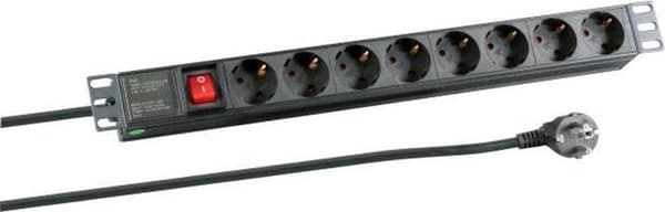 EFB Elektronik EK631DE.2 19 tommer Server rack kabinet strømskinne 1 U Jordet stik Inkl. 2 metalholdere, Med afbryder Egnet til skabsdybde: fra 300 mm