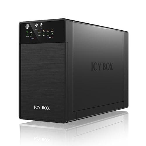 RaidSonic ICY BOX IB-RD3620SU3 - Hårddiskarray - 2 fack (SATA-600) - SATA 3Gb/s, USB 3.0 (extern) Svart