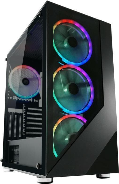 LC Power Gaming 803B Shaded_X - MDT - ATX - uden strømforsyning - sort - USB/Audio Sort
