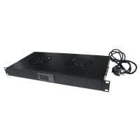 Logilink - Rack ventilatorbakke - med 4 blæsere, termostat - AC 187-231 V - sort - 1U - 48,3 cm (19") (FAU04FB)