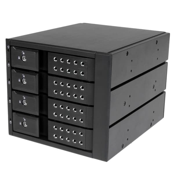 StarTech 4-bays aluminiumbricka utan hot swap mobilrackbakplan för 3,5 tum SAS II/SATA III - 6 Gbps hårddisk