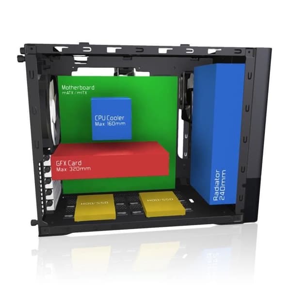 FRACTAL DESIGN PC CASE Node 804 - Svart - Micro ATX-format (FD-CA-NODE-804-BL-W)