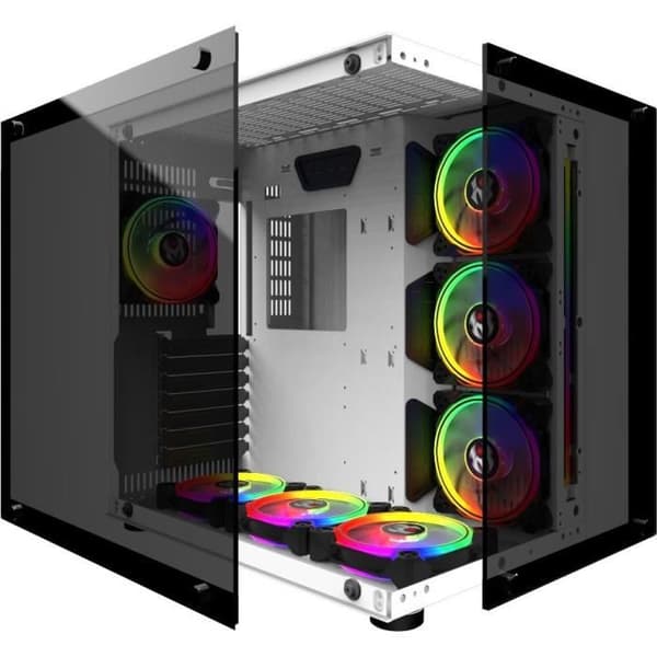 MRED - ATX Gamer PC-fodral - Vit RGB Crystal Sea