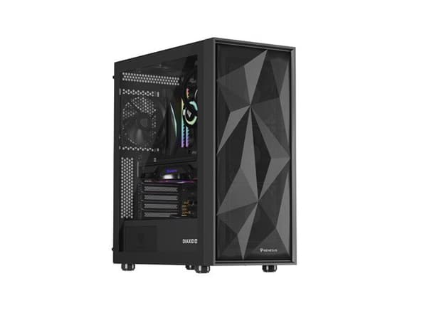 GENESIS DIAXID 605F MIDI-TORNIKOJET USB-C-LIITTIMELLÄ, IKKUNALLA, MUSTA musta