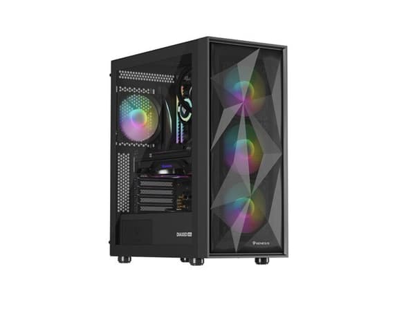 GENESIS DIAXID 605 ARGB MIDI-TOWERCHASSA MED USB-C-FÖNSTER SVART