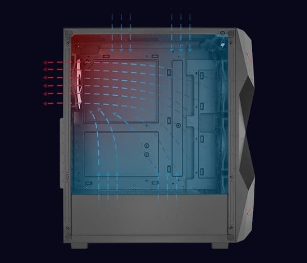 PC-kabinet Aerocool PGS Volcan-G-BK-V1