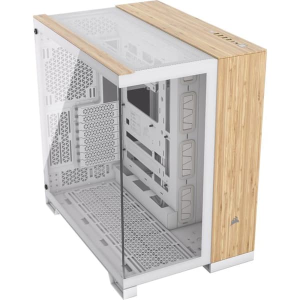 Chassi Medium Tower E-ATX - Corsair 6500X - Vit och brun - Vätske kylning - Glaspaneler - USB 3.0