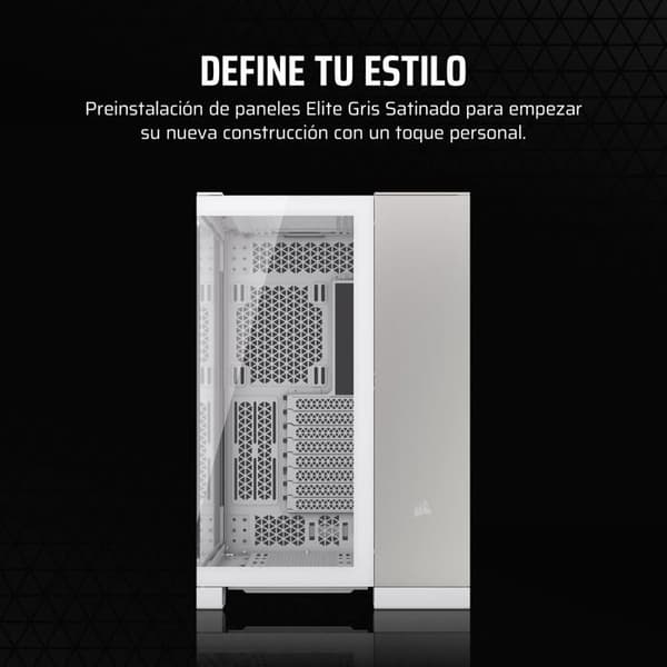 Mellanstorlekschassi E-ATX - CORSAIR - 6500X - Vit och silver - Optimal luftflöde - USB och ljud