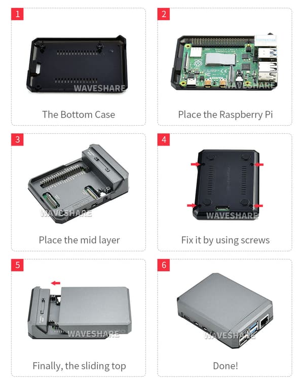Argon NEO Grått Aluminiumhölje för Raspberry Pi 4B