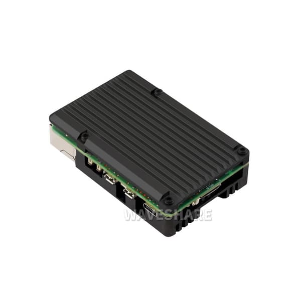 Alumiinikotelo Raspberry Pi 5:lle kahdella jäähdytystuulettimella