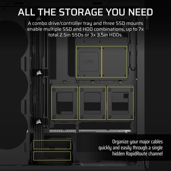 PC-fodral - CORSAIR - Serie 5000T - Mellanstorlek - Svart