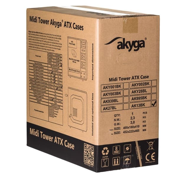 Akyga AK13BK datorchassin Micro Tower Svart