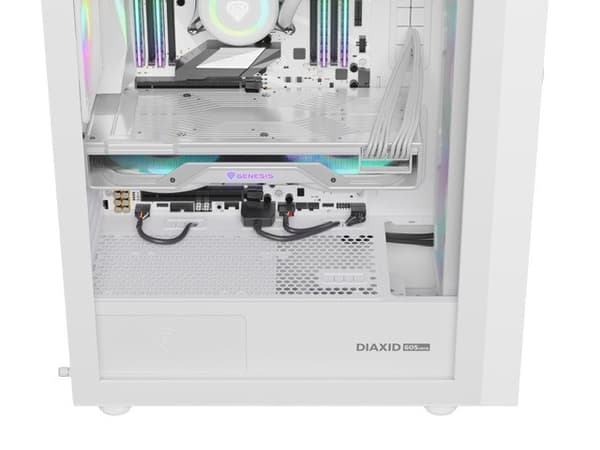 HÄSET GENESIS DIAXID 605 ARGB MIDI-TORN MED USB-C-FÖNSTER VIT