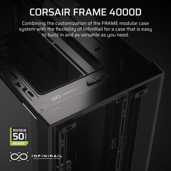 PC-kabinett - CORSAIR - Serie FRAME 4000D - Minitorn - Svart